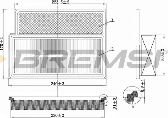 Bremsi FA1350 - Воздушный фильтр autodnr.net