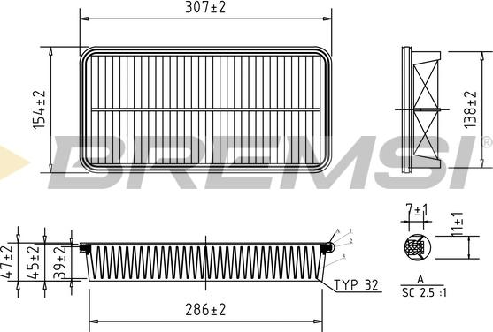 Bremsi FA1351 - Повітряний фільтр autocars.com.ua