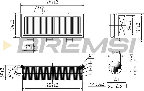 Bremsi FA1352 - Воздушный фильтр autodnr.net