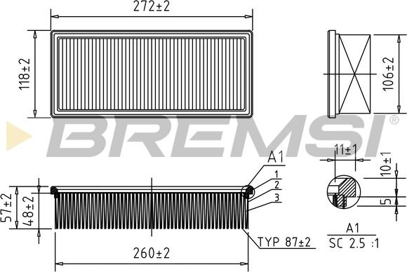 Bremsi FA1353 - Воздушный фильтр autodnr.net