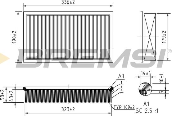 Bremsi FA1370 - Повітряний фільтр autocars.com.ua
