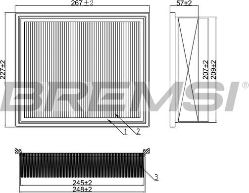 Bremsi FA1378 - Повітряний фільтр autocars.com.ua