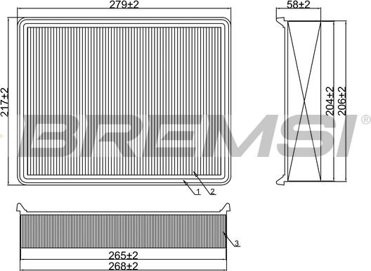 Bremsi FA1380 - Повітряний фільтр autocars.com.ua