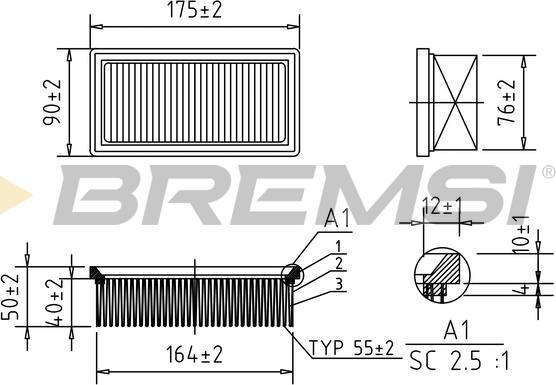 Bremsi FA1388 - Повітряний фільтр autocars.com.ua