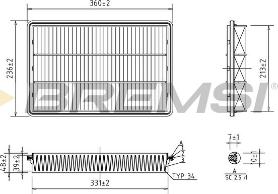 Bremsi FA1390 - Повітряний фільтр autocars.com.ua