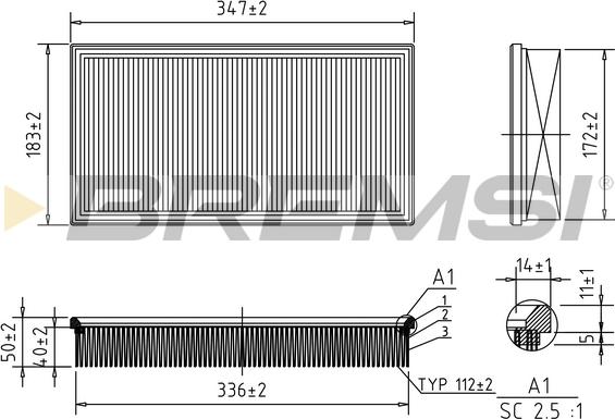 Bremsi FA1581 - Повітряний фільтр autocars.com.ua