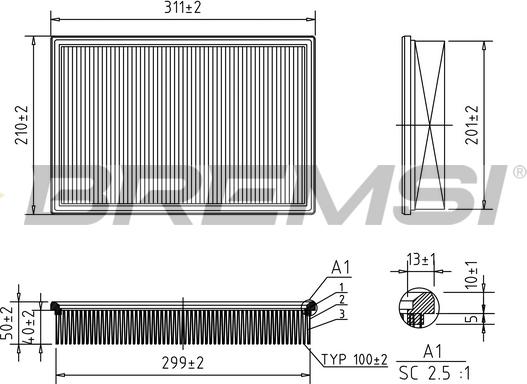 Bremsi FA1598 - Воздушный фильтр autodnr.net