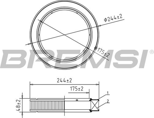 Bremsi FA1599 - Повітряний фільтр autocars.com.ua