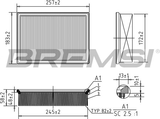 Bremsi FA1645 - Воздушный фильтр autodnr.net