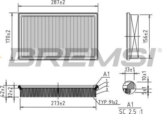 Bremsi FA1646 - Воздушный фильтр autodnr.net