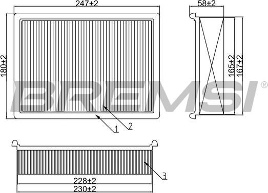 Bremsi FA1650 - Повітряний фільтр autocars.com.ua