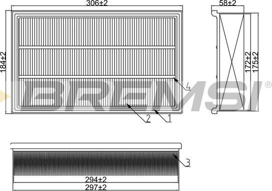 Bremsi FA1662 - Воздушный фильтр autodnr.net