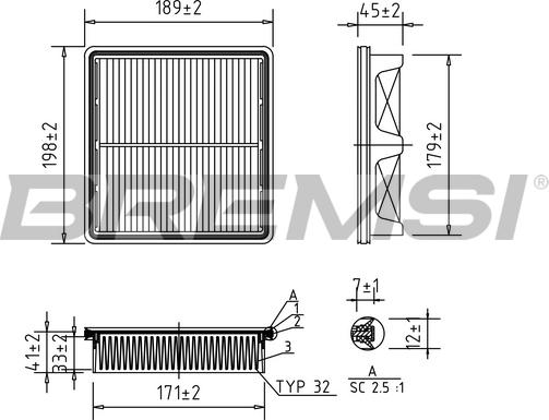 Bremsi FA1676 - Повітряний фільтр autocars.com.ua