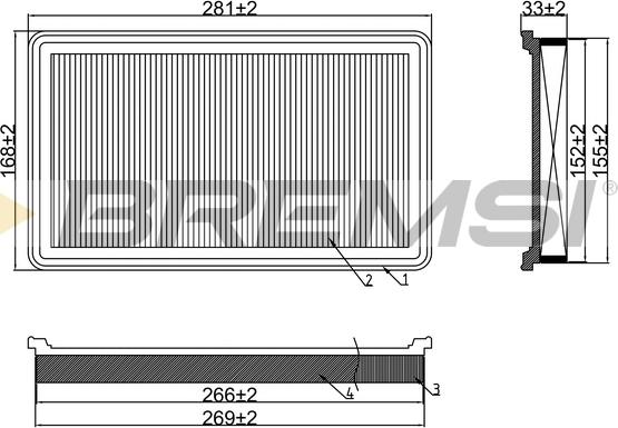 Bremsi FA1679 - Повітряний фільтр autocars.com.ua