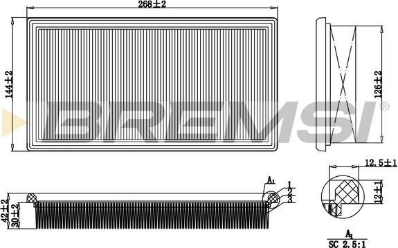 Bremsi FA1688 - Повітряний фільтр autocars.com.ua