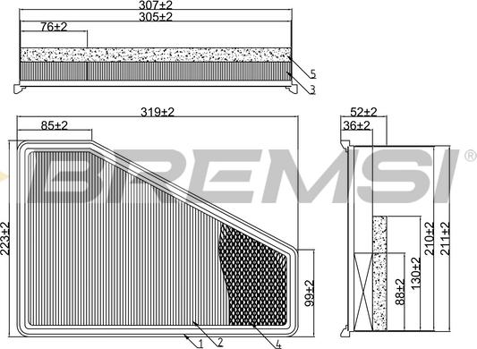 Bremsi FA1698 - Повітряний фільтр autocars.com.ua