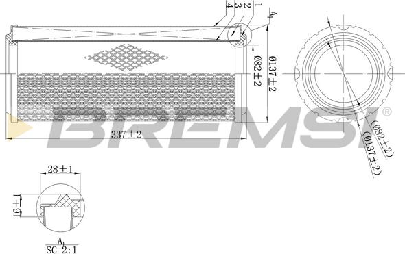 Bremsi FA1996 - Повітряний фільтр autocars.com.ua