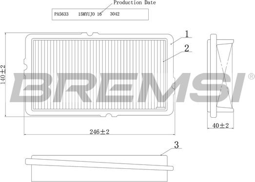 Bremsi FA2023 - Повітряний фільтр autocars.com.ua