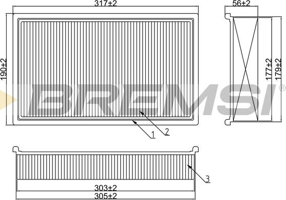 Bremsi FA2042 - Воздушный фильтр autodnr.net