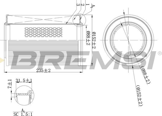 Bremsi FA2111 - Воздушный фильтр autodnr.net