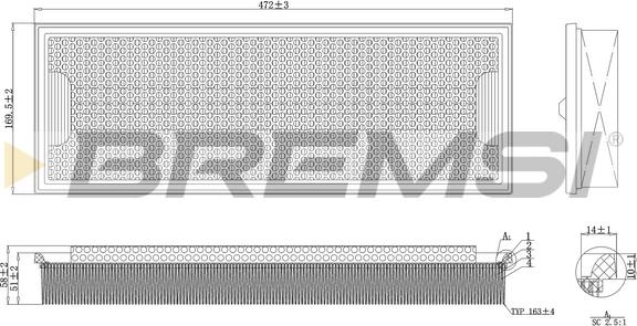 Bremsi FA2127 - Повітряний фільтр autocars.com.ua