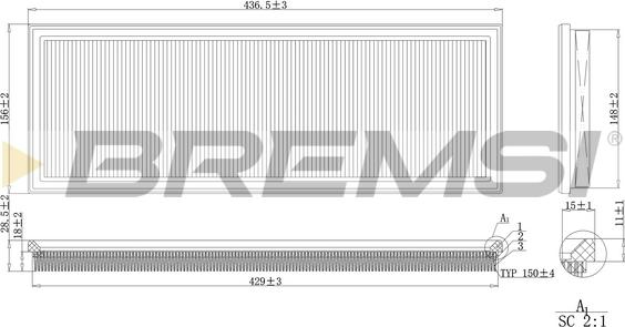 Bremsi FA2137 - Повітряний фільтр autocars.com.ua