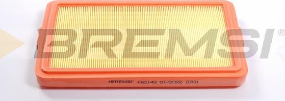 Bremsi FA2149 - Повітряний фільтр autocars.com.ua