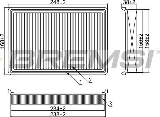 Bremsi FA2162 - Повітряний фільтр autocars.com.ua