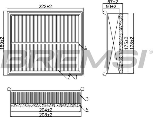 Bremsi FA2179 - Воздушный фильтр autodnr.net