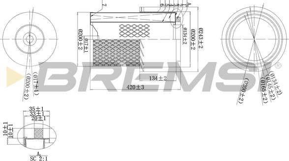 Bremsi FA2274 - Повітряний фільтр autocars.com.ua