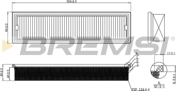 Bremsi FA2289 - Повітряний фільтр autocars.com.ua