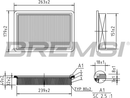 Bremsi FA2290 - Воздушный фильтр autodnr.net