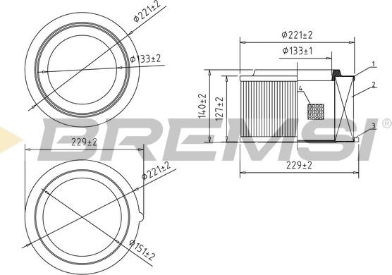 Bremsi FA2347 - Повітряний фільтр autocars.com.ua