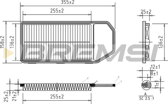 Bremsi FA2397 - Повітряний фільтр autocars.com.ua