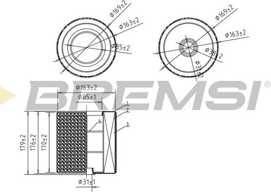 Bremsi FA2402 - Повітряний фільтр autocars.com.ua