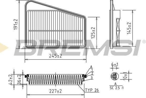 Bremsi FA2534 - Воздушный фильтр autodnr.net