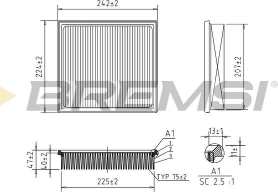 Bremsi FA2581 - Воздушный фильтр autodnr.net