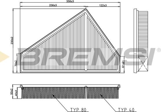 Bremsi FA2624 - Повітряний фільтр autocars.com.ua