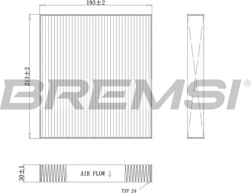 Bremsi FC0075C - Фільтр, повітря у внутрішній простір autocars.com.ua