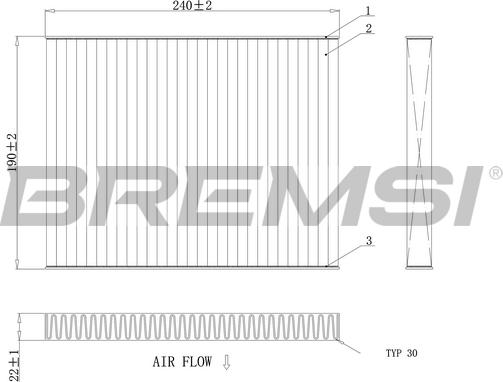 Bremsi FC0081A - Фільтр, повітря у внутрішній простір autocars.com.ua
