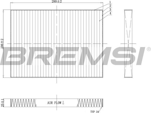 Bremsi FC0084C - Фільтр, повітря у внутрішній простір autocars.com.ua