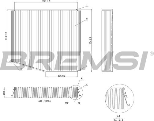 Bremsi FC0087 - Фільтр, повітря у внутрішній простір autocars.com.ua