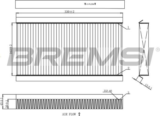 Bremsi FC0090 - Фільтр, повітря у внутрішній простір autocars.com.ua