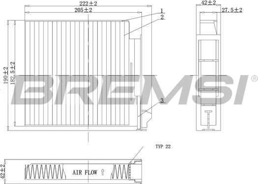 Bremsi FC0093A - Фільтр, повітря у внутрішній простір autocars.com.ua