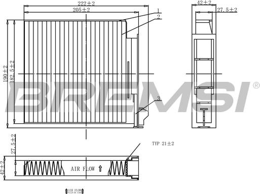 Bremsi FC0093 - Фільтр, повітря у внутрішній простір autocars.com.ua