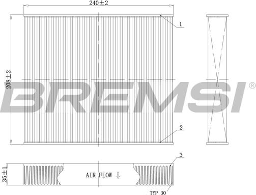 Bremsi FC0094C - Фільтр, повітря у внутрішній простір autocars.com.ua