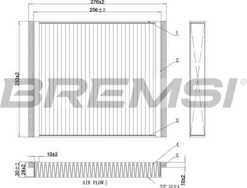 Bremsi FC0107A - Фільтр, повітря у внутрішній простір autocars.com.ua