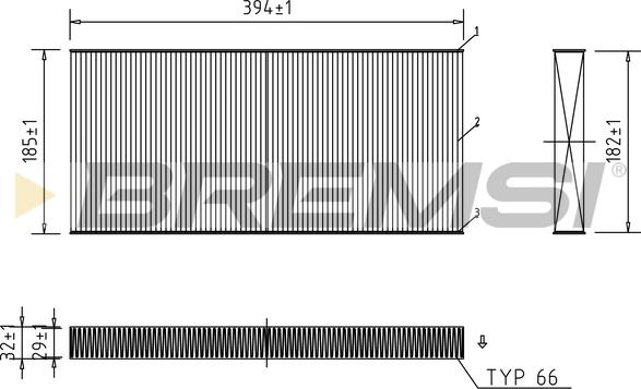 Bremsi FC0164 - Фільтр, повітря у внутрішній простір autocars.com.ua