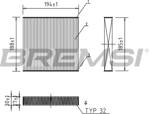 Bremsi FC0171 - Фільтр, повітря у внутрішній простір autocars.com.ua