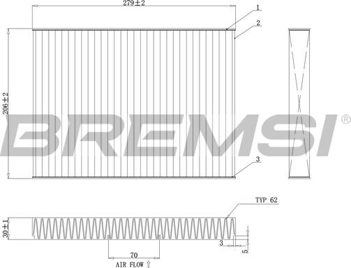 Bremsi FC0181 - Фільтр, повітря у внутрішній простір autocars.com.ua